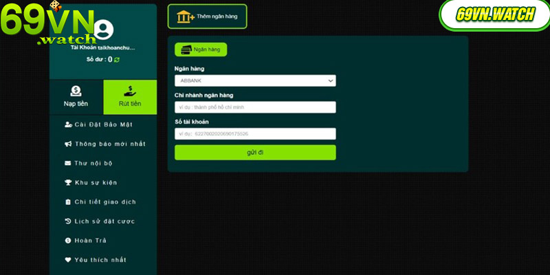 Quy trình rút tiền 69VN chi tiết nhất
